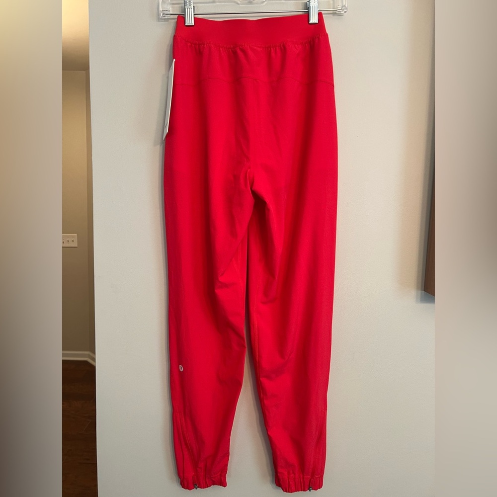 NWT Lululemon Adapted State High Rise Perforated Joggers, “Red Glow” size 0 - Picture 2 of 6